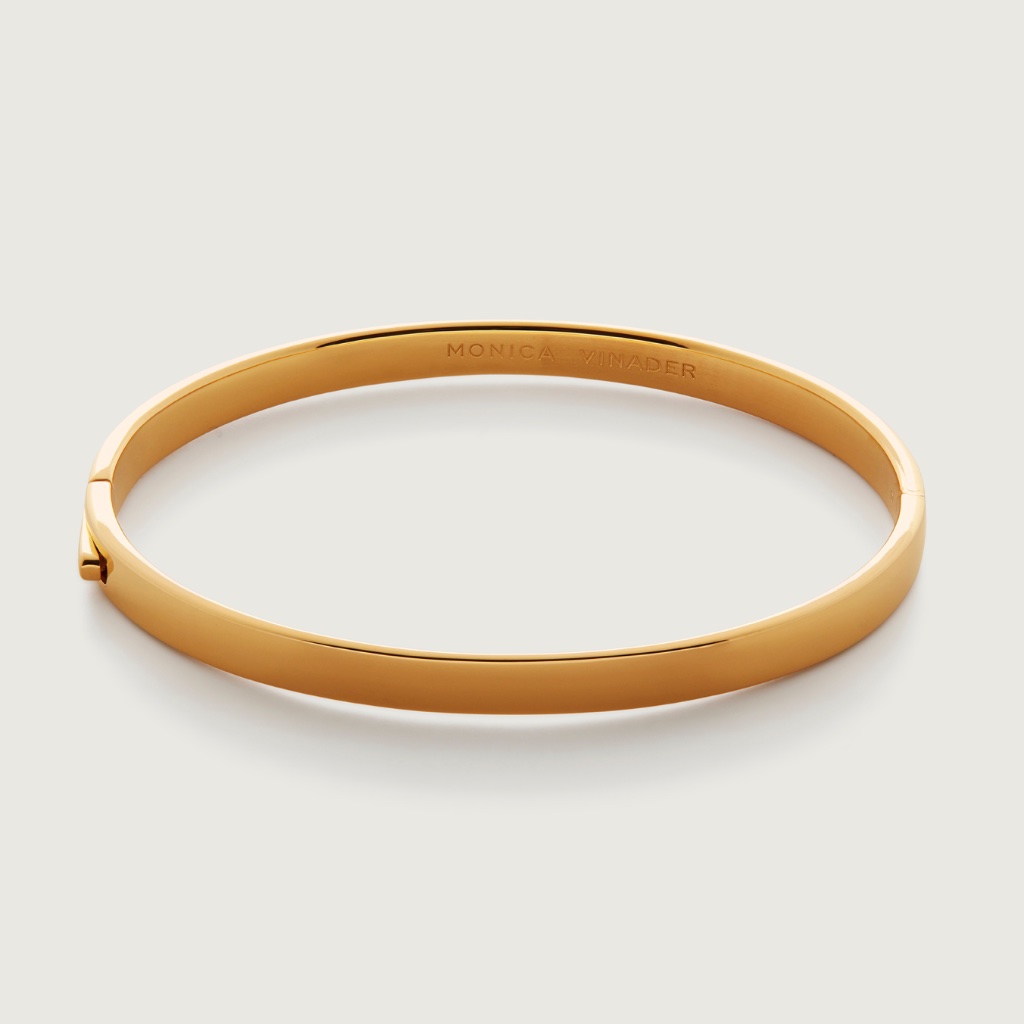 New In Box Monica Vinader Essential Bangle 18k Gold 350$